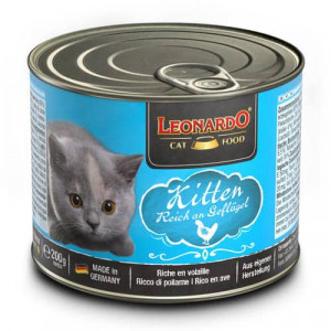LEONARDO KITTEN POULTRY konservi kaķēniem Putnu gaļa 200g